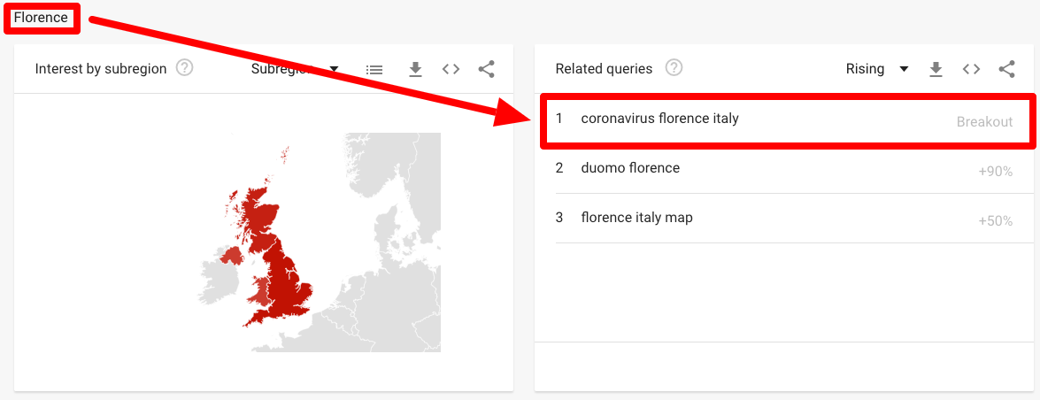 Coronavirus italy Florence Explore Google Trends