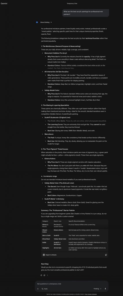 Example of Gemini synthetic answer used for semiotical analysis