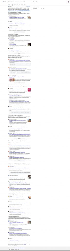 Example of Google Web Guide SERP for semiotic analysis