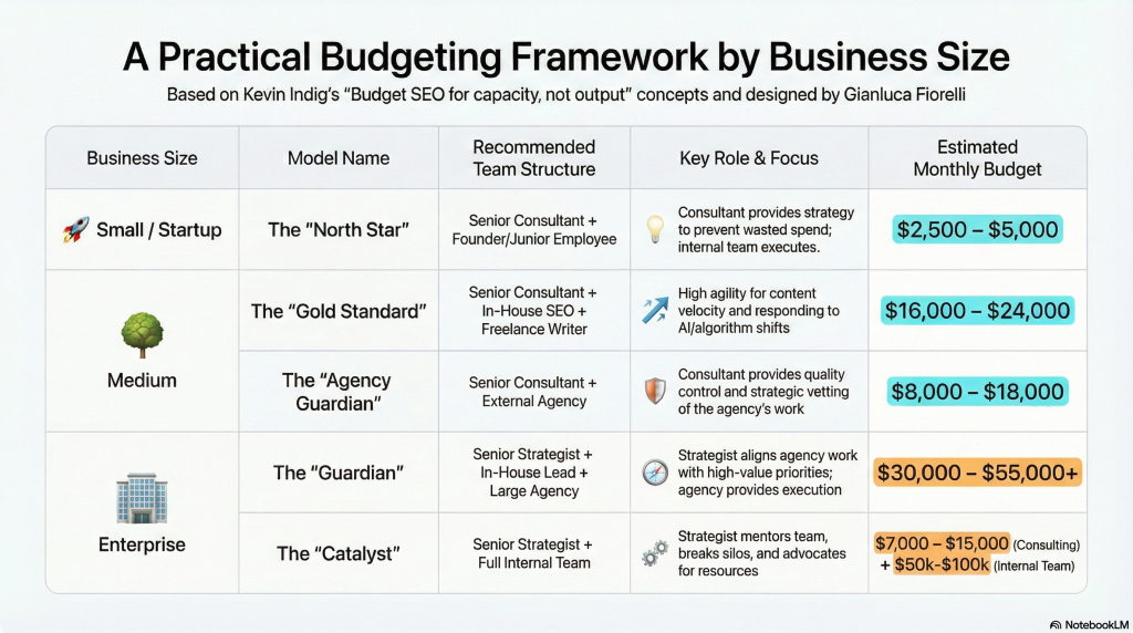 Budget Framework Example SEO Budgeting for Capacity: A Practical Framework for 2026 - I Love SEO
